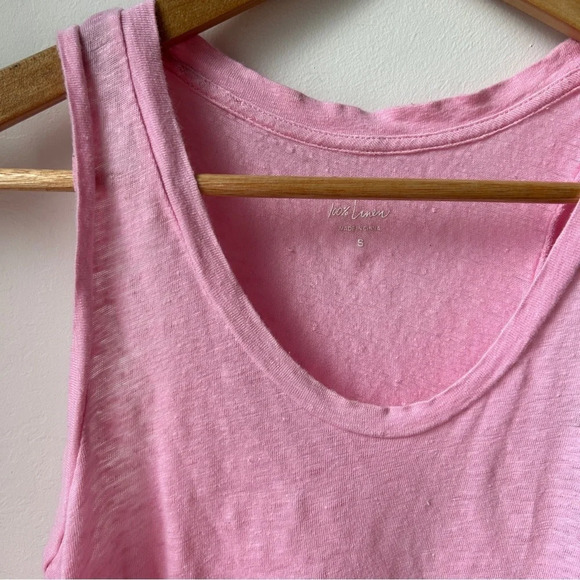 J Crew 100% linen scoop neck tank in baby  pink small - Picture 5 of 7